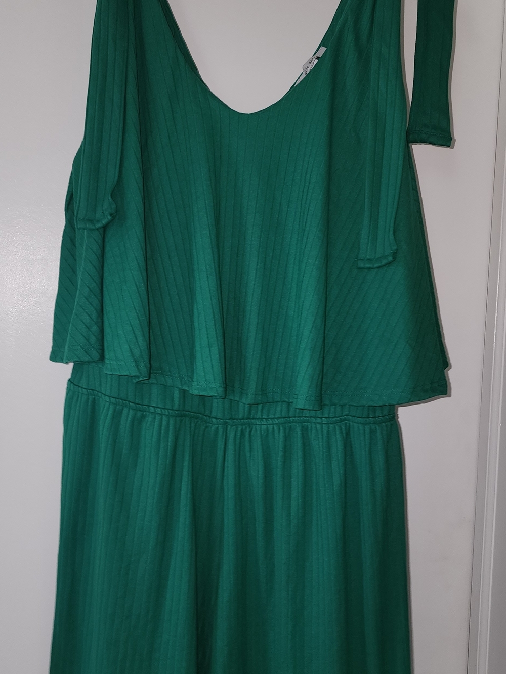White Birch Emerald Green Sleeveless Layered Skort Jumpsuit